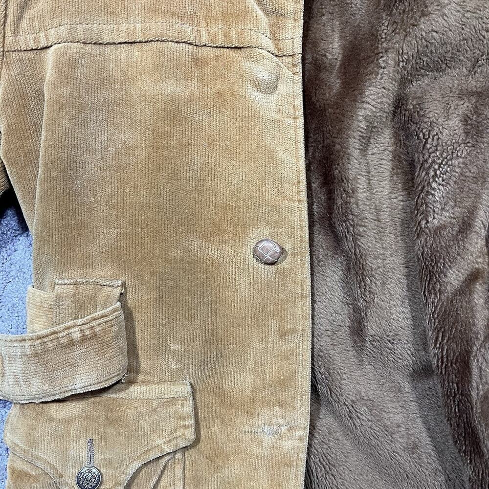 Vintage Northwest Corduroy Sherpa Lined Belted Jacket Womens Large - Picture 5 of 16